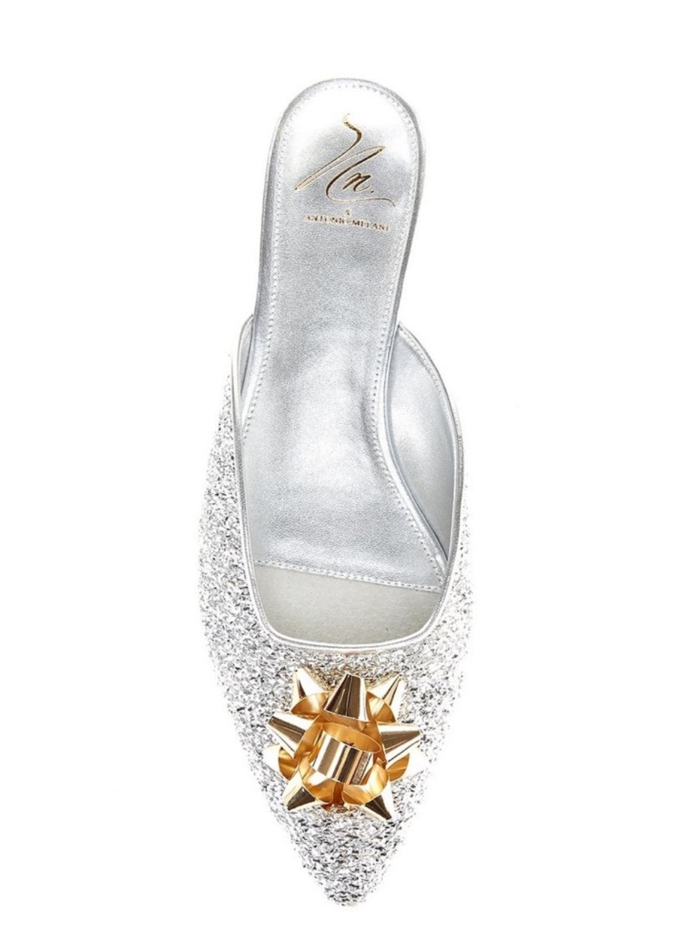NWT Antonio Melani x The Nat Note Estrella Textured Ornamented Bow Dress Mules